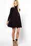 9183 Turtleneck Long Sleeve Skirt Wide Dress