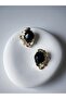 Gold asymmetric edge vintage earrings