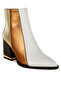 Women Three Tone Block Heel Boots in Off White - 2