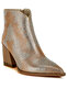 Women Rhinestones Embellished Ankle Boots in Gold - 2