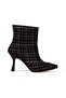 Leo Black White Women's Boots with Black Leather Back Zipper Detail on the Front - 5