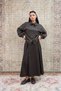 Brown Pleated Gabardine Skirt - 2