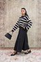 Black Pleated Gabardine Skirt - 4