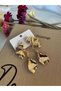 Special Series Zr Model Leaf Design Gold Earrings - 2