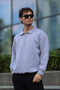 Men's Polo Neck Soft Inside Half Zipper Loose Fit Sweatshirt - 4