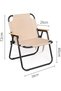 AUTO FAMILY Portable Durable Folding Camping Chair Beige, Lightweight Folding Chair for Outdoor - 3