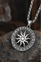 Viking and Norse Mythology Viking Sun Symbol Pendant |   Runic Written Men's Steel Sun Necklace - 7