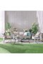 Genova 5-Seater Outdoor Sofa Set | Aluminium Frame | Modern Patio Furniture | White & Khaki - 2