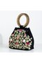 Mexi Handcrafted Nature Embroidered Design Bracelet Ring Satchel Bag for Casual & Evening Party