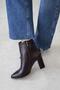 Fergal Women's Heeled Wrinkled Leather Boots Claret Red - 2