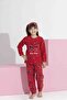 Women's Red Bow Pattern Mother-Daughter Matching Long Sleeve Fleece Plush Winter Warm Pajamas Set - 5