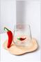 Handmade Murano Glass Cup with Pepper Figure – Decorative and Collectible