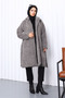 Smoked Buttoned Long Pocket Fur Coat - 3