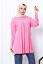 Pink Crew Neck Mercerized Knitwear Tunic - 3