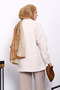 Beige Belt Detailed Cashmere Coat - 4