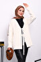 Cream Front Tie Angora Soft Cardigan