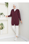 Women's Buttoned Sleeve-Ended Ribbed Knit Cardigan - 3