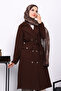 Brown Belted Quilted Coat with Pocket Detail - 3