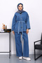 Blue Belted Jacket with Trousers and Jeans