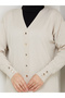 Women's Buttoned Sleeve-Ended Ribbed Knit Cardigan - 6