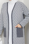 Women's Zebra Patterned Steel Mesh Pocket Knitwear Cardigan Gray - 7