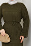 Women's Underwear Set with Inner Lining, Double Set, Diamond Patterned Mesh Knitwear Dress - 6