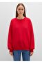 Crew Neck Basic Loose Fit Sweatshirt - 2