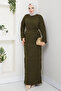 Women's Underwear Set with Inner Lining, Double Set, Diamond Patterned Mesh Knitwear Dress - 3