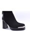 25K414 Velvet Heeled Boots - 4