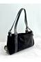 Genuine Suede Leather Women's Shoulder Bag with Lock Detail