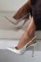 Awed Buckle Detail Studded WHITE PATENT LEATHER - 7