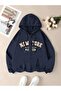 Unisex New York California Printed Hooded Cardigan Jacket