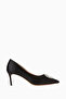Novi 70 Crystal Brooch Satin, Pointed Toe Heeled Shoes