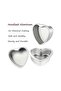 Set of 2 Aluminum Heart Shaped Cake Pans – 4-Inch & 6-Inch with Removable Bottom for Home Baking - 4