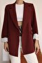 Women's Red Sleeve Detailed Blazer Jacket