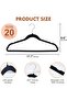 20Pcs Non Slip Felt Hangers - Black - 4