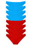 8 Pieces Super Eco Set Lycra Women's Slip Panties Red And Blue