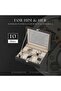 Watch Organizer Box with Glass Top & Removable Pillows (Black) - 2