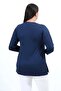 Women's Crew Neck Crystal Fabric Slit Soft Textured Hijab Tunic - 7