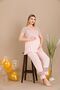 Buttoned Collar Lace Shoulder and Leg Detailing Maternity & Postpartum 3-Piece Pajama Set with Dressing Gown - 3