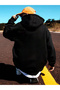 Men's Rose Printed Oversize Hooded Sweatshirt - 4