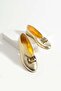Women's Gold Stone Detailed Comfortable Ballet Shoes Florence