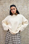Cream Knitwear Casual Sweater - 6