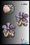2 Pieces of Small Clothespins with Colorful Flower Figures |   Shiny Stone Detailed |   Hair Clip 2 cm