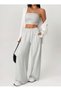 Women's Gray Plus Size Baggy Loose Fit Pants Six Stretchy Comfortable Fabric Sweatpants Shah Modahjn
