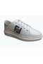 2010 Womenly Style White Buckled Women's Casual Shoes %100 Genuine Leather - 2