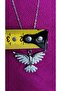 Steel Necklace with Stone Bird Figure - 2