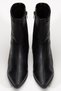 Women's Black Center-Seam Boots Zippered Short Heeled Casual Boots 600 - 5