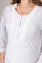 Women's Blue Melange Shawl Collar Full Length Winter Long Sleeve Special Design Maternity Nightgown Nightdress Set - 8