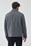Men's Gray Color Wide Fit Zippered Quilted and Fur Lined Cashmere Coat - 8